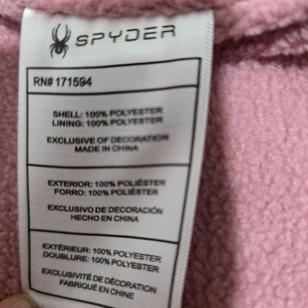 NWT Spyder Ashen Lilac Zip Jacket Hooded Logo Fleece Lined Water Resistant M - Picture 10 of 12
